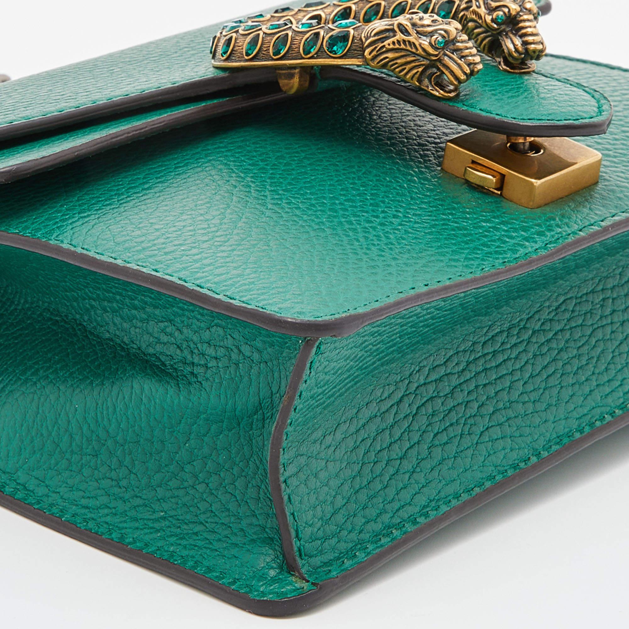 Gucci Green Leather Mini Dionysus Shoulder Bag 5