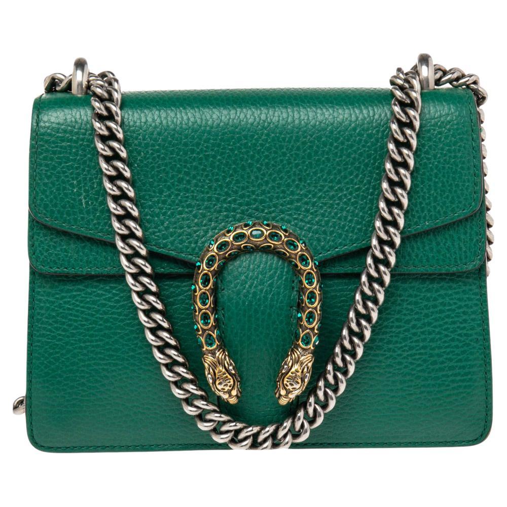 Gucci Green Leather Mini Dionysus Shoulder Bag Gucci