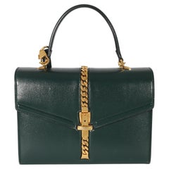 Gucci Green Leather Small 1969 Sylvie Top Handle Bag
