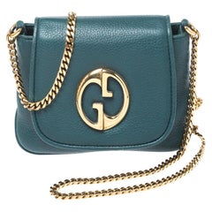 Gucci Green Leather Small 1973 Chain Crossbody Bag