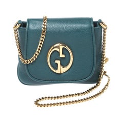 Gucci Green Leather Small 1973 Chain Crossbody Bag