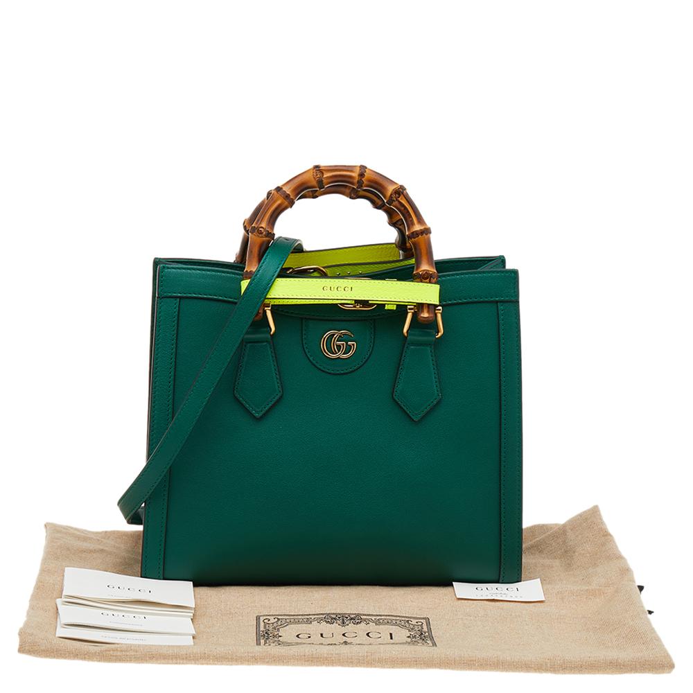 Gucci Green Leather Small Diana Tote 6
