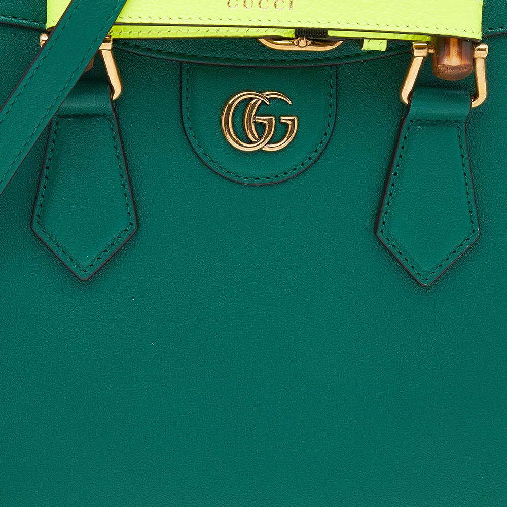 Gucci Green Leather Small Diana Tote 2