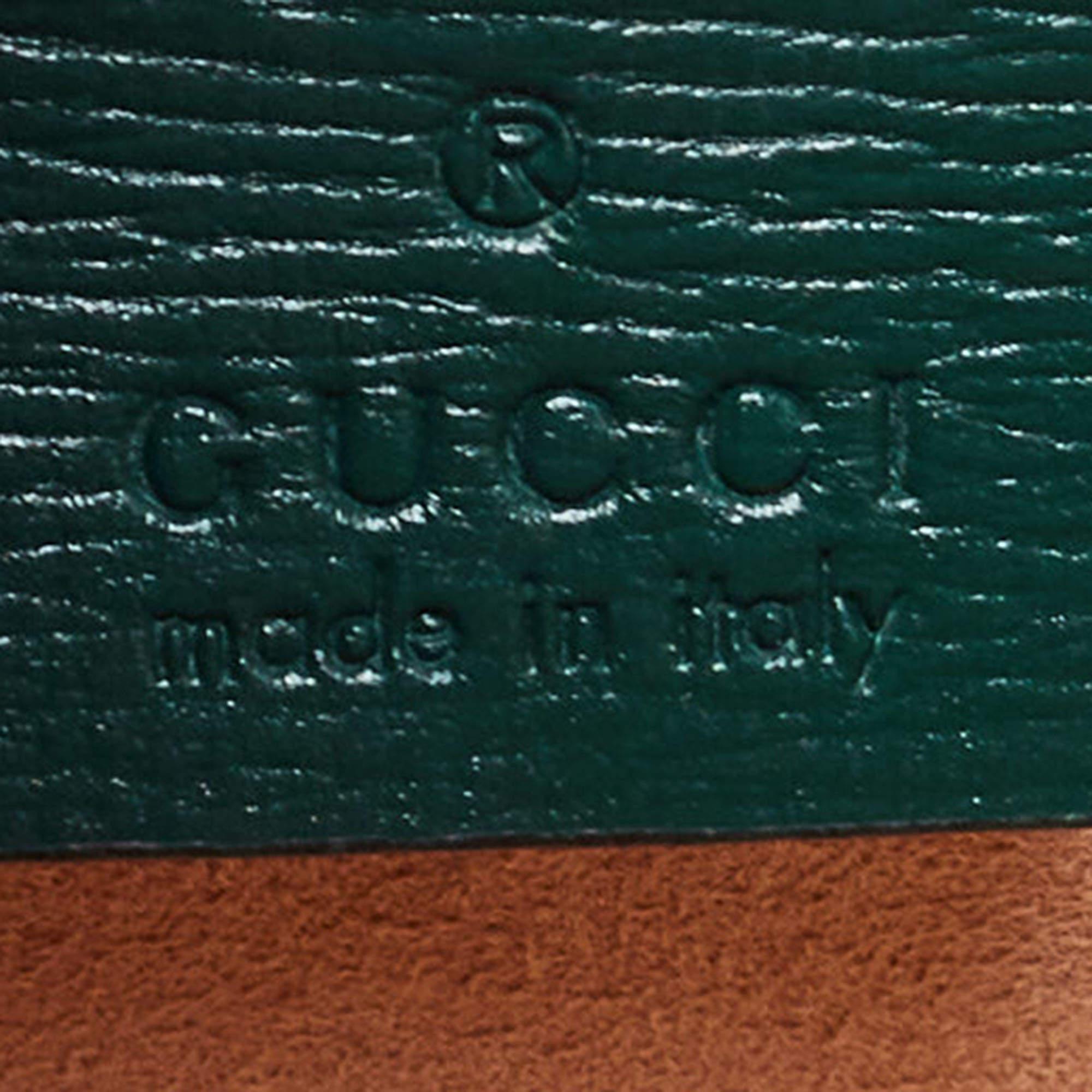 Gucci Green Leather Small Padlock Bamboo Shoulder Bag 5