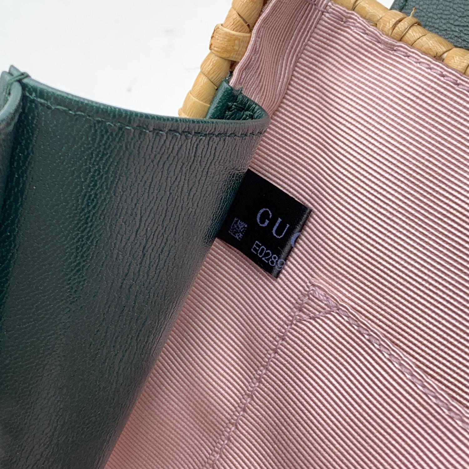 Gucci Green Leather Wicker 2 Way Sylvie Small Shoulder Bag 2