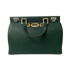 Gucci Green Leather Zumi Shoulder Bag 