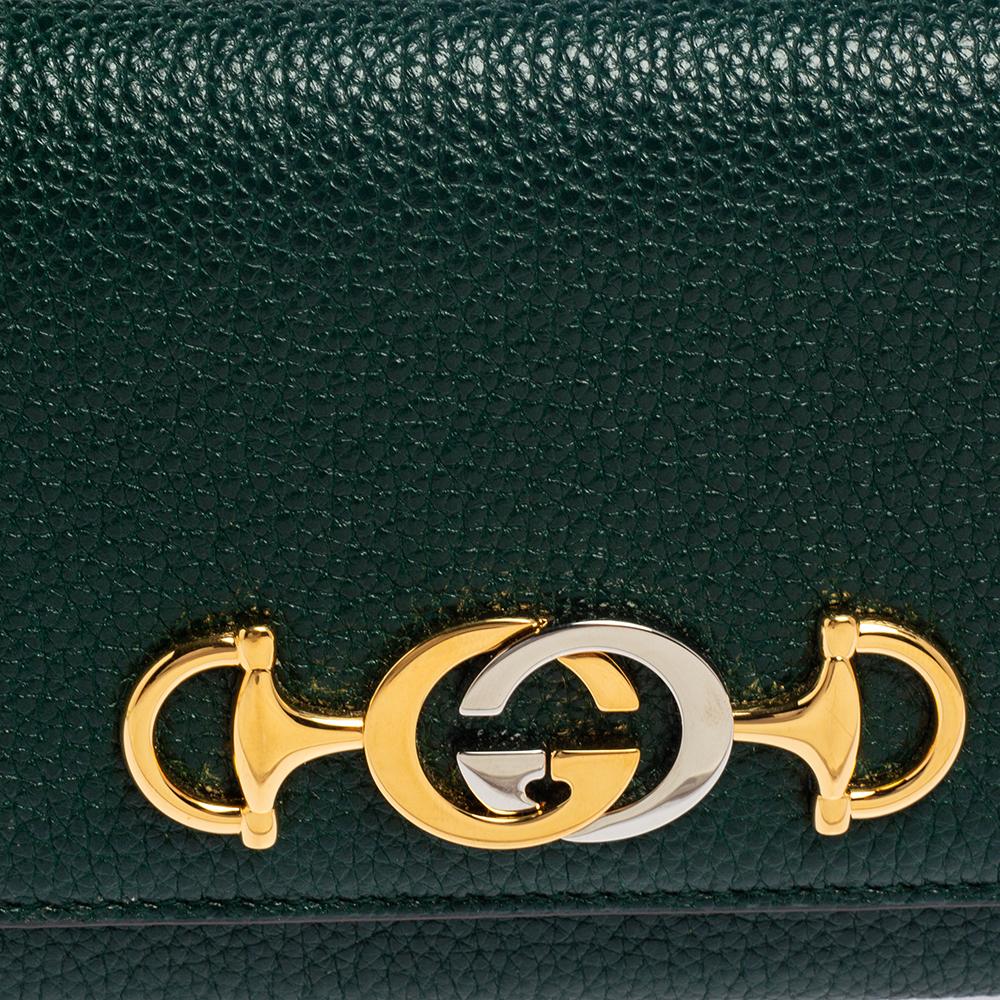 Gucci Green Leather Zumi Wallet 6