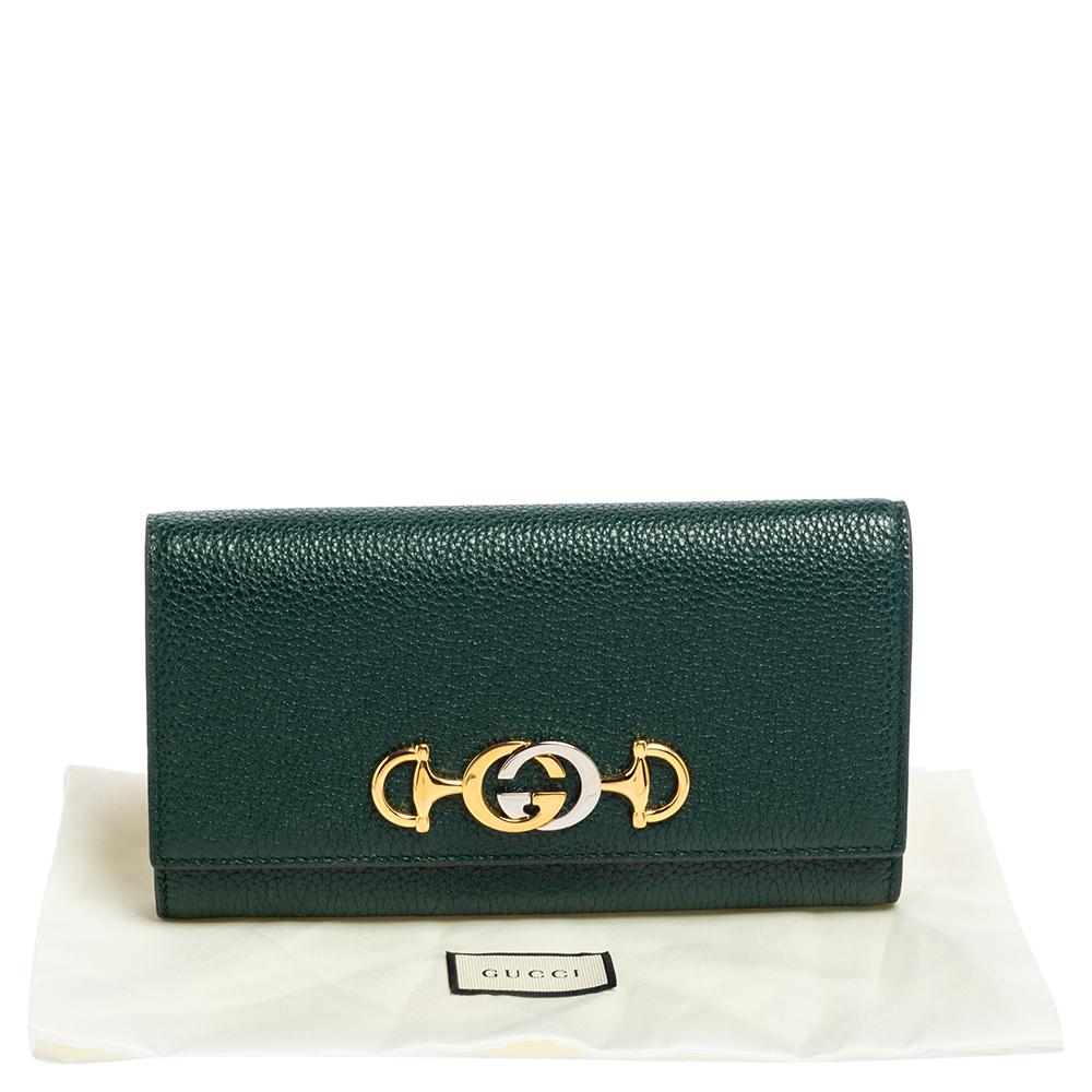 Gucci Green Leather Zumi Wallet 7