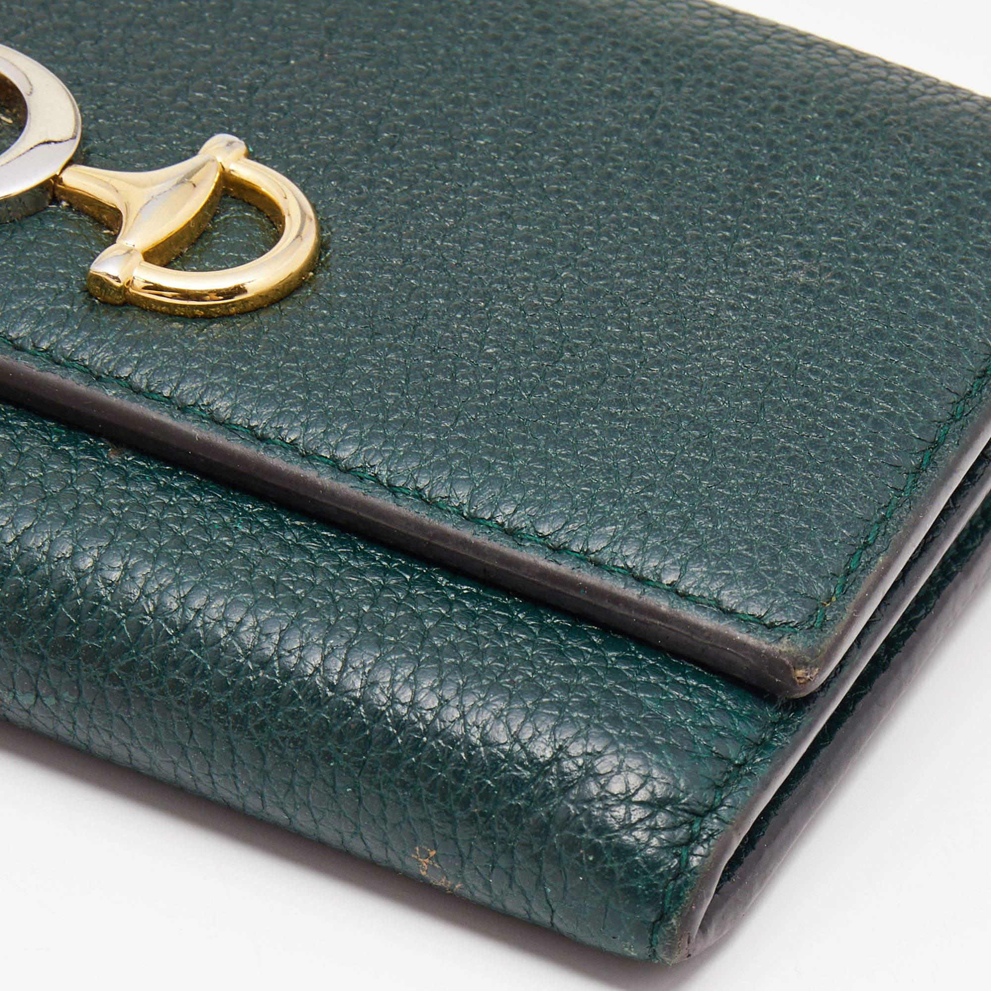 Gucci Green Leather Zumi Wallet 4