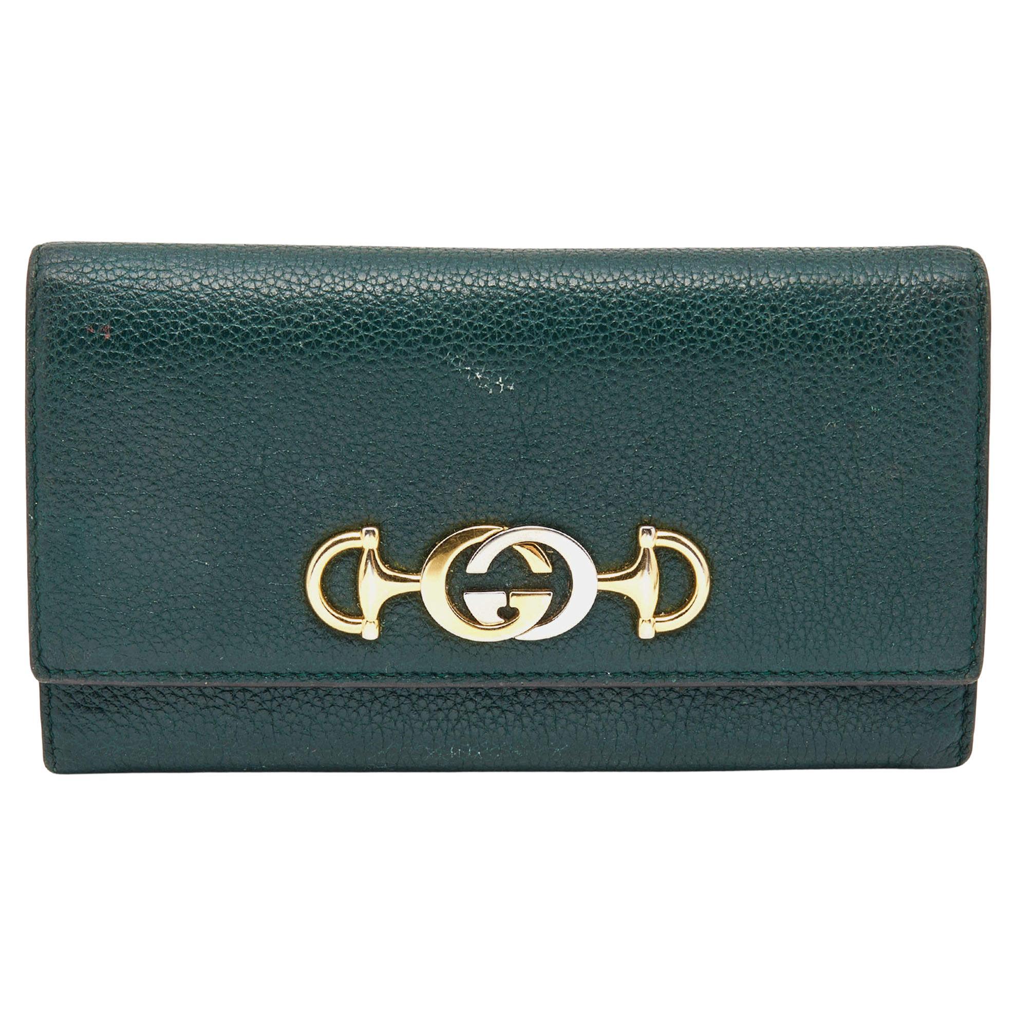 Gucci Green Leather Zumi Wallet