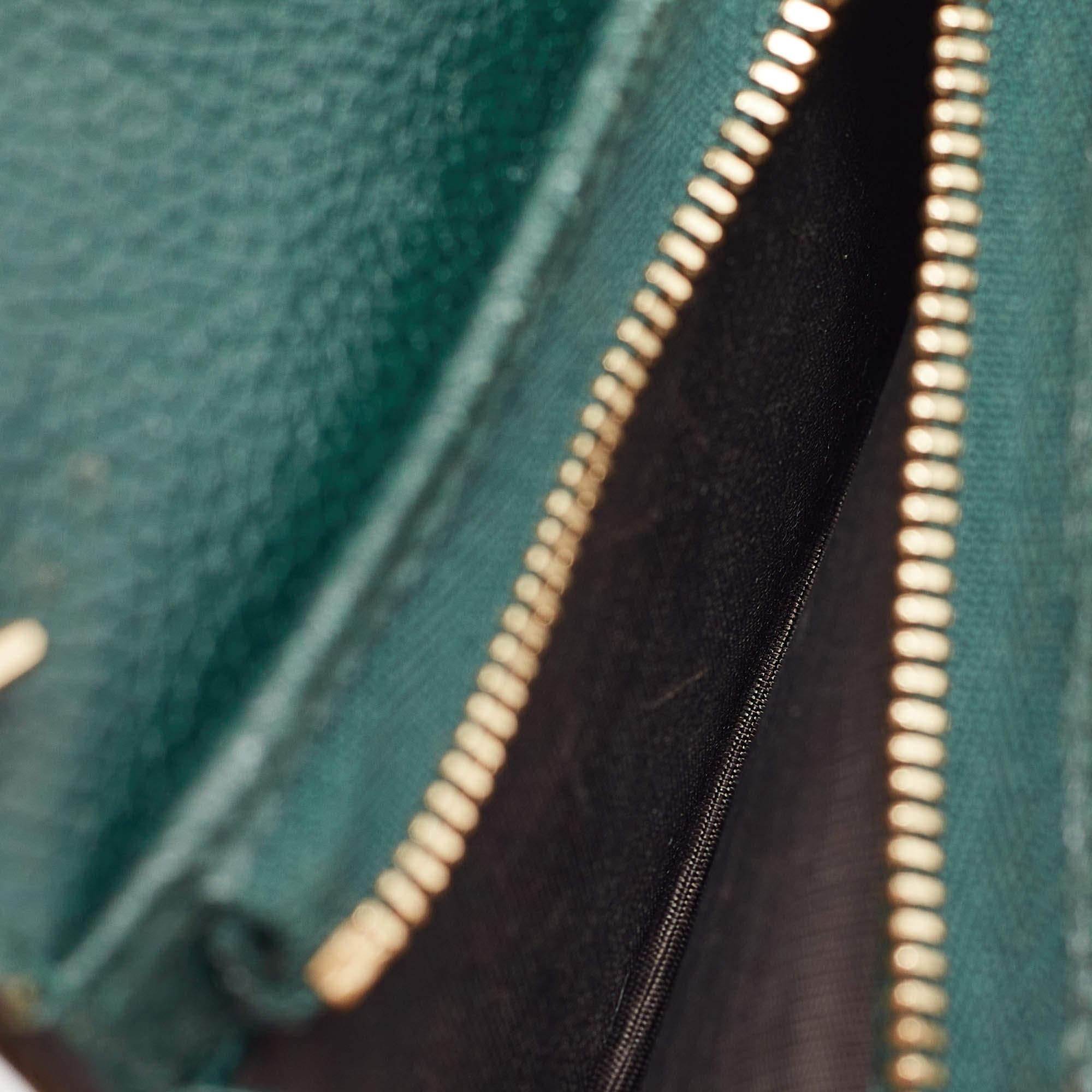 Black Gucci Green Leather Zumi Wallet On Chain