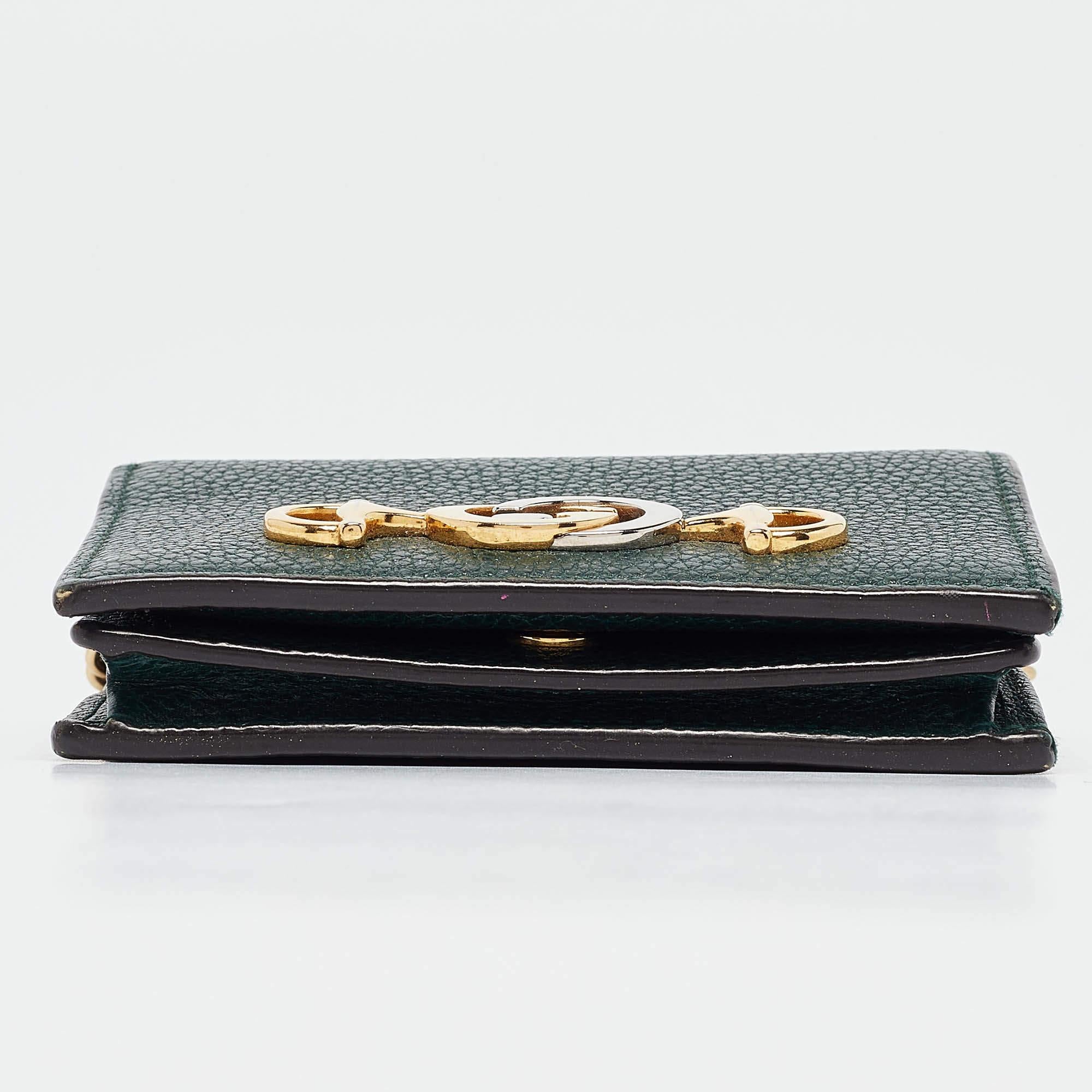 Gucci Green Leather Zumi Wallet On Chain 2