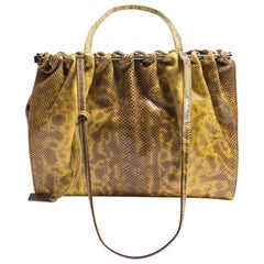 Vintage Gucci Green Lizard Shoulder Bag with Dustbag
