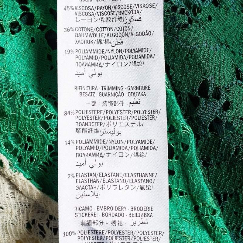 Gucci Green Logo Patch Lace Panelled Track Jacket XS For Sale 1