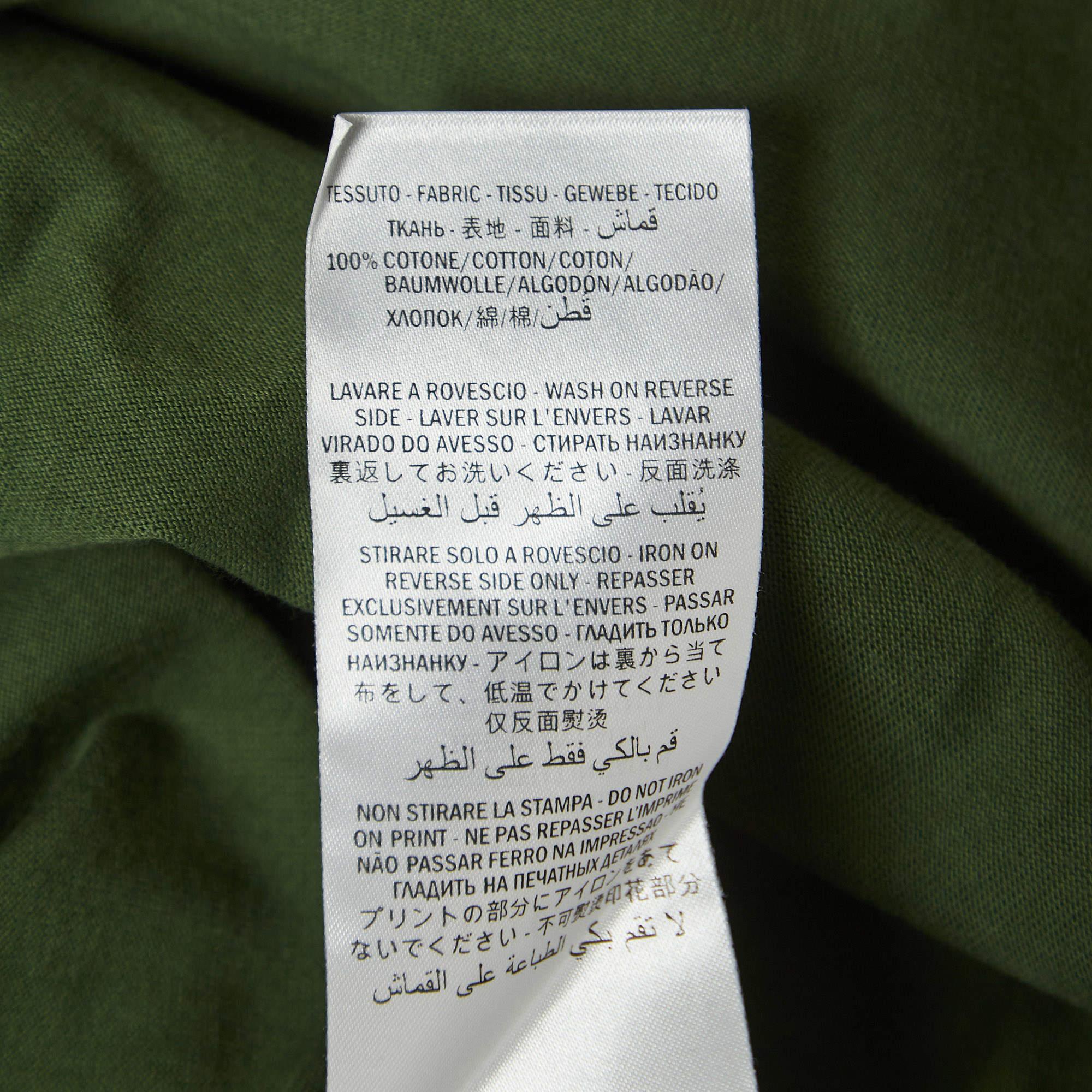 Men's Gucci Green Manifesto Mask Print Cotton Crew Neck T-Shirt XS