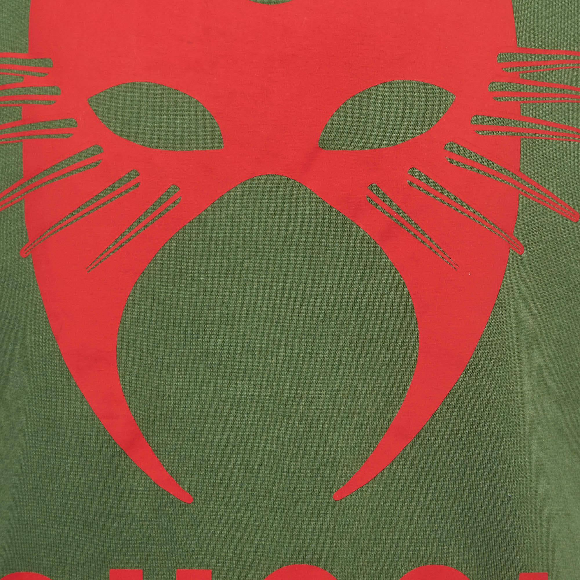 Gucci Green Manifesto Mask Print Cotton Crew Neck T-Shirt XS 1