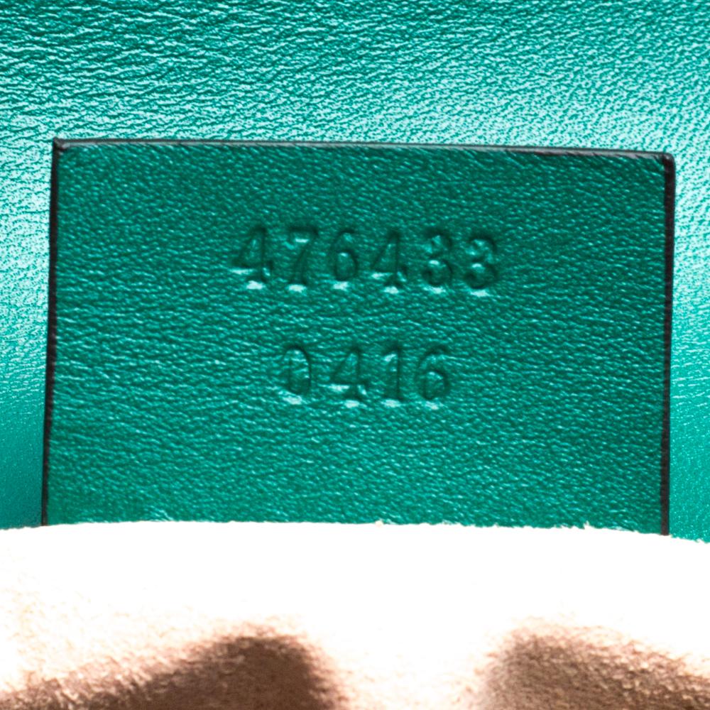 Gucci Green Matelasse Leather Mini GG Marmont Super Bag 1