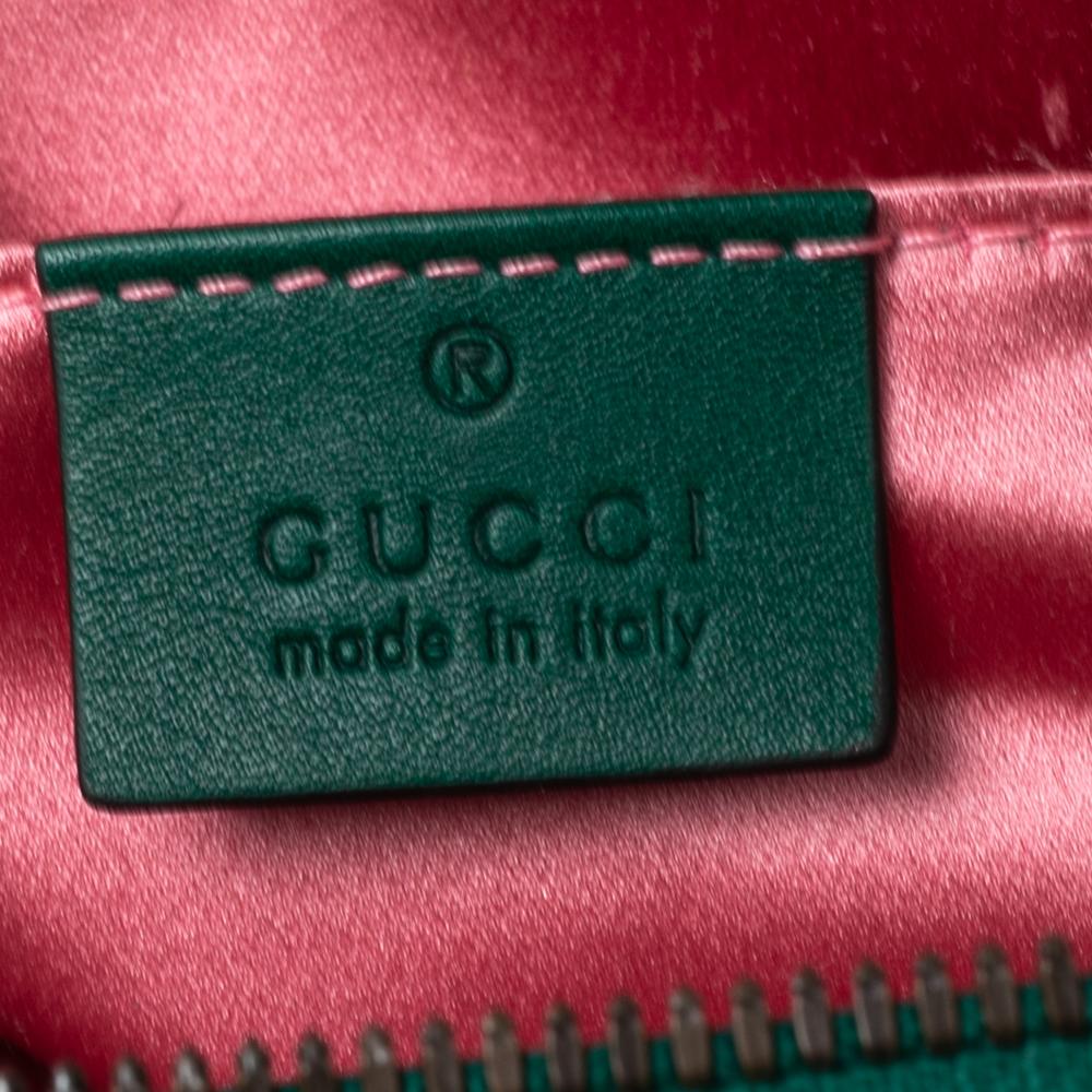 Black Gucci Green Matelassé Velvet GG Marmont Belt Bag