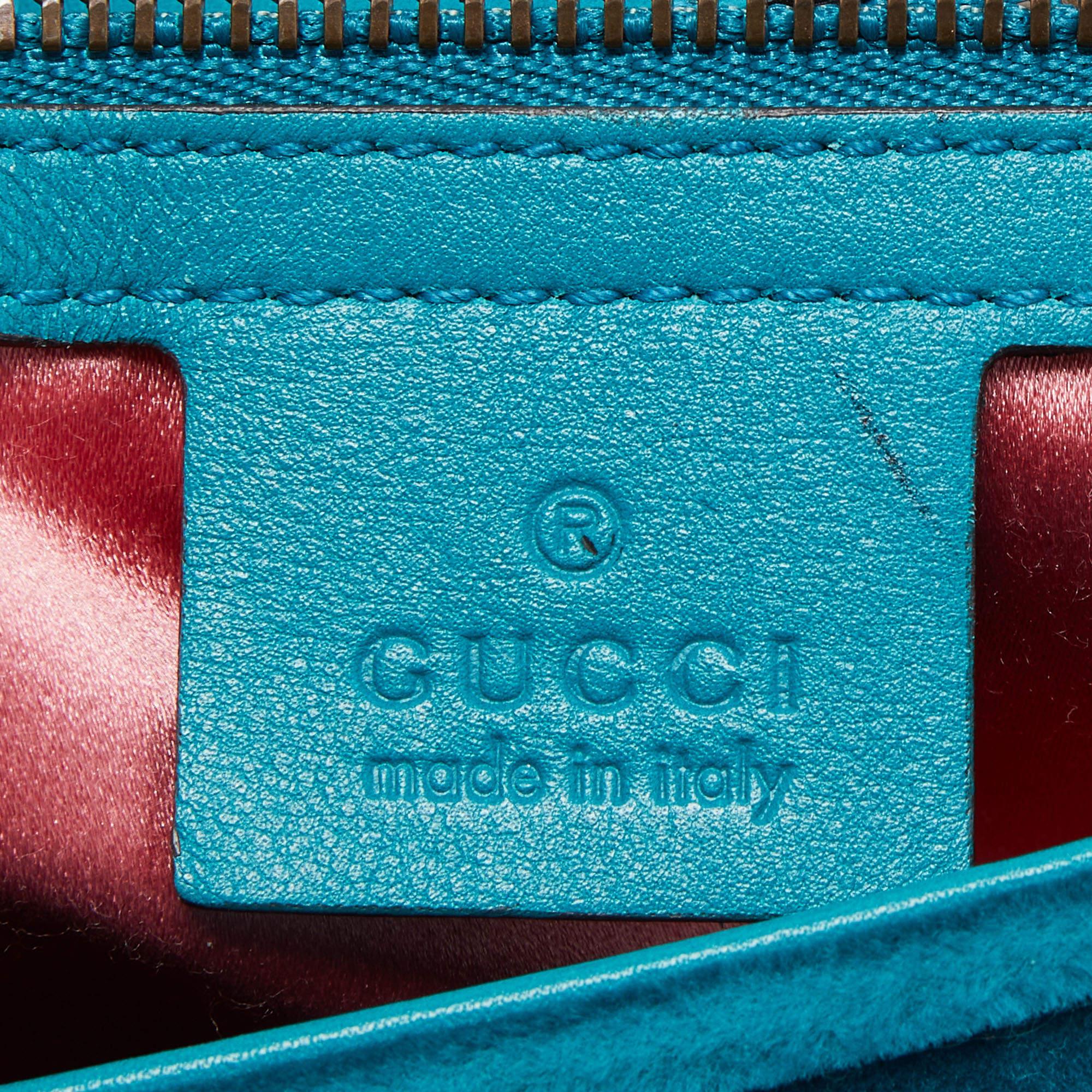 Gucci Green Matelassé Velvet Small GG Marmont Shoulder Bag 2