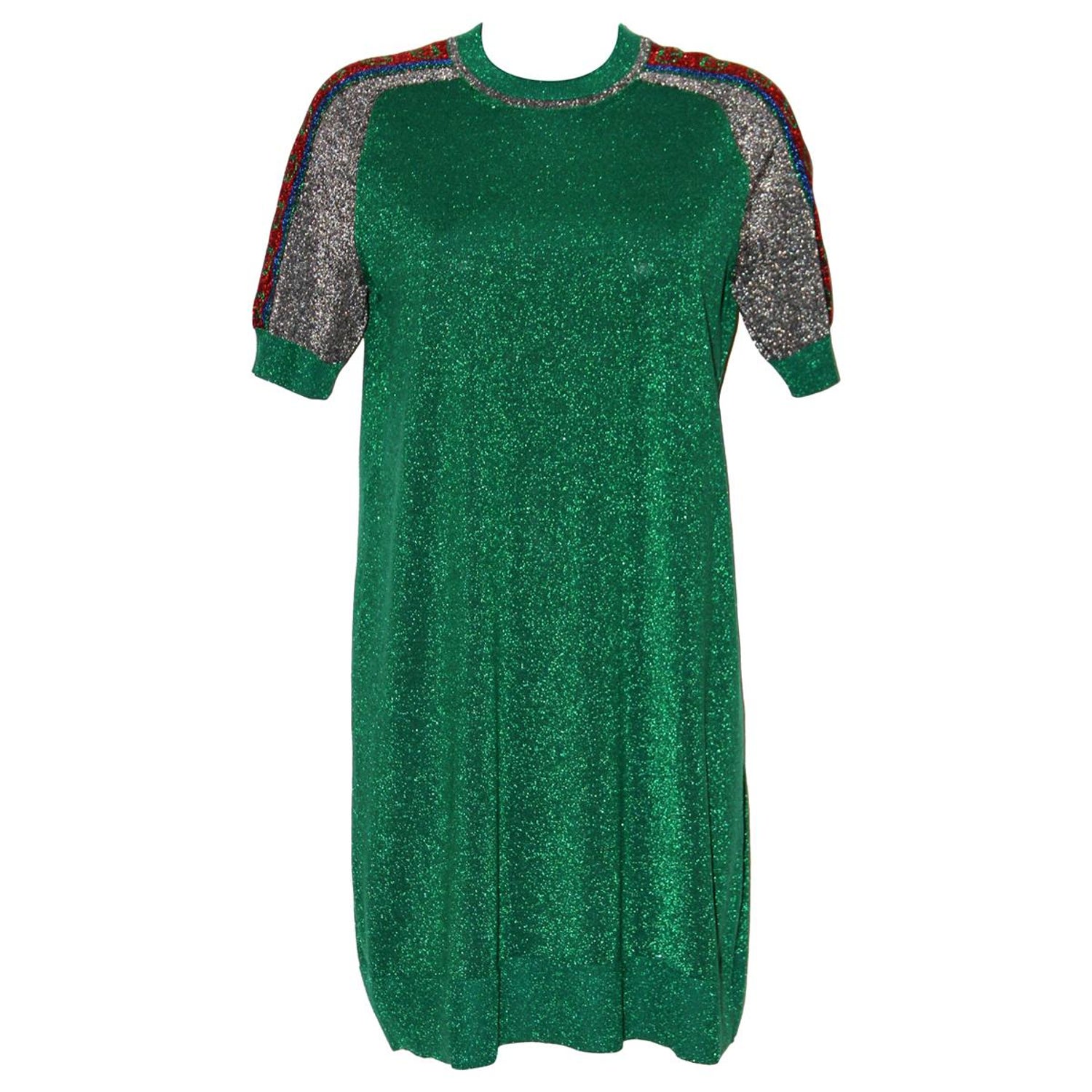 Gucci Green Metallic T-Shirt Dress at 1stDibs | gucci green dress, green  gucci dress, gucci tshirt dress