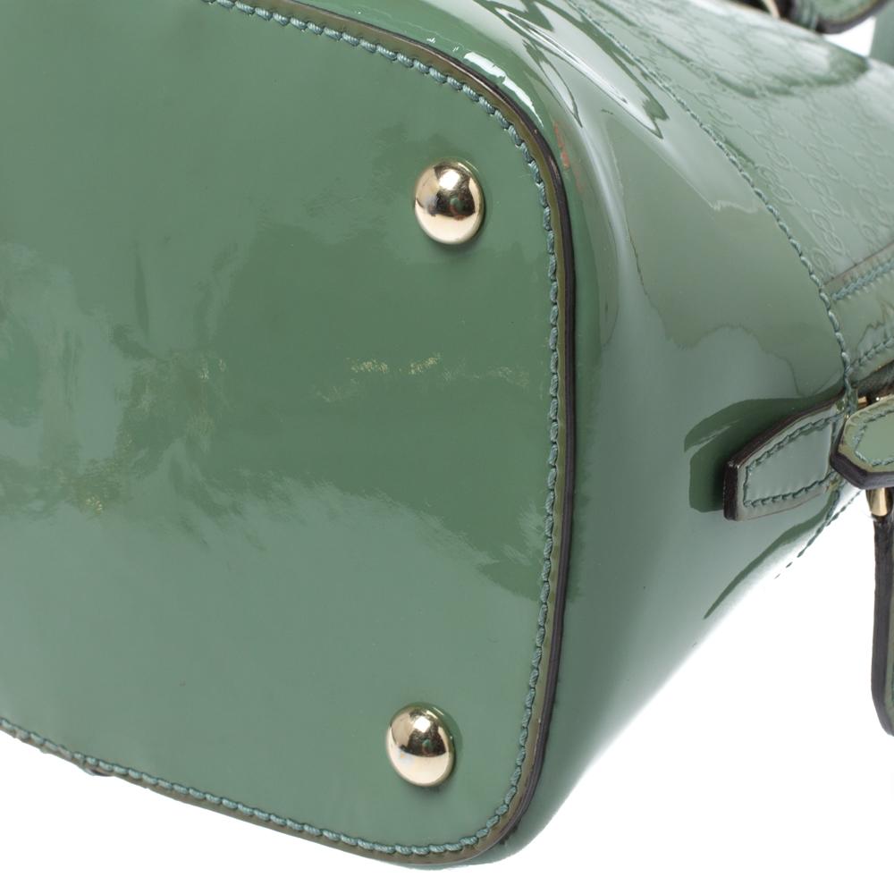 Gucci Green Microguccissima Patent Leather Nice Satchel 2