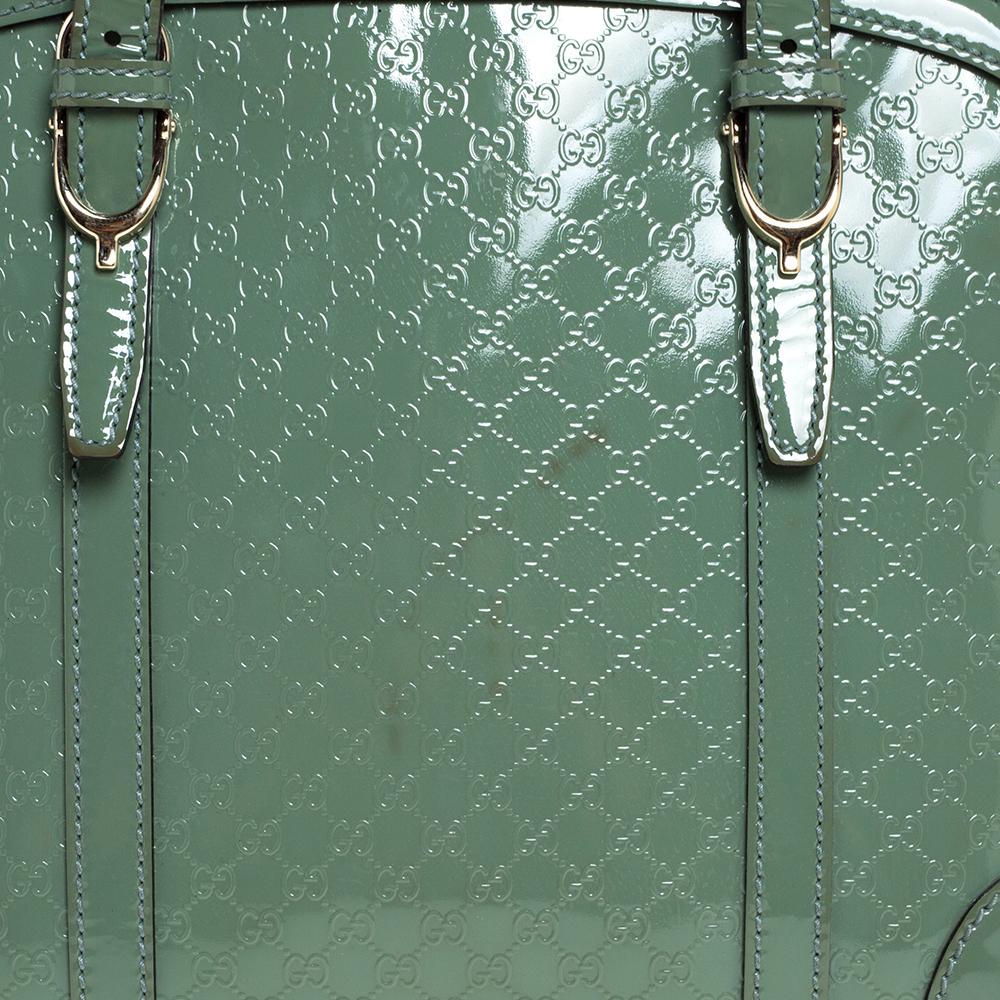Gucci Green Microguccissima Patent Leather Small Nice Bag 6