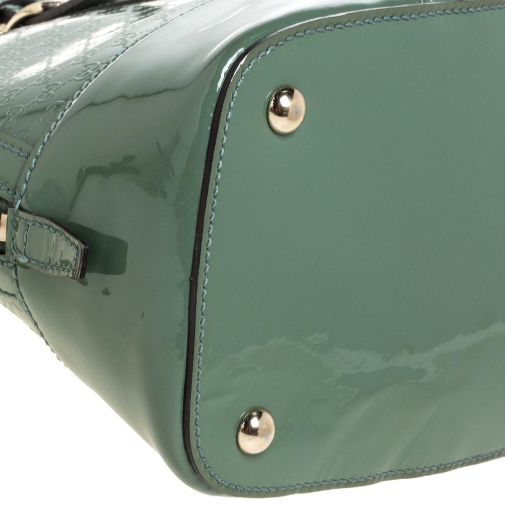 Women's Gucci Green Microguccissima Patent Leather Small Nice Bag