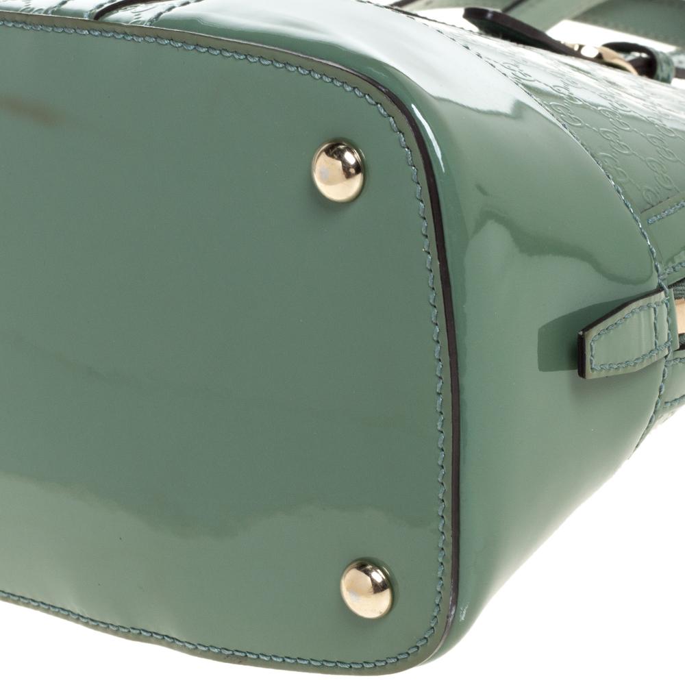 Gucci Green Microguccissima Patent Leather Small Nice Bag 1
