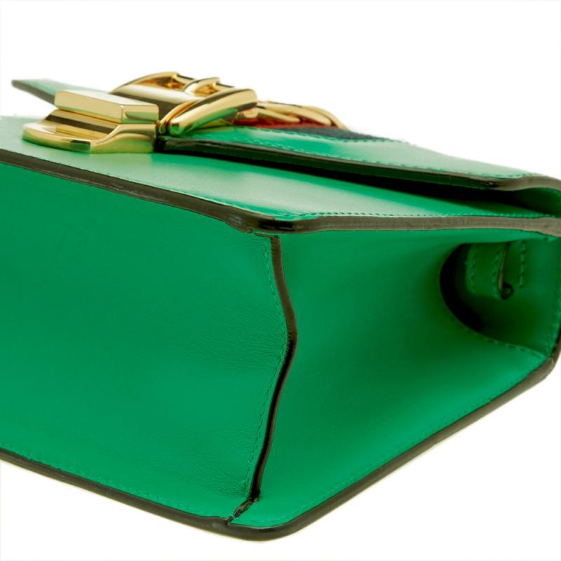 Gucci Green Mini Web Chain Sylvie Top Handle Bag 4