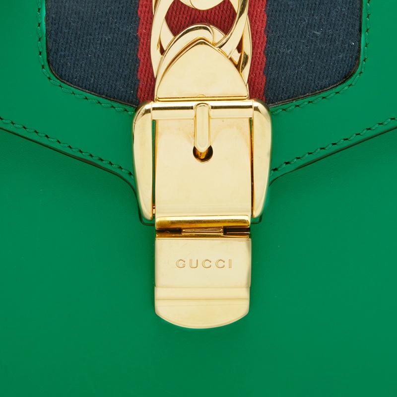 Gucci Green Mini Web Chain Sylvie Top Handle Bag 2