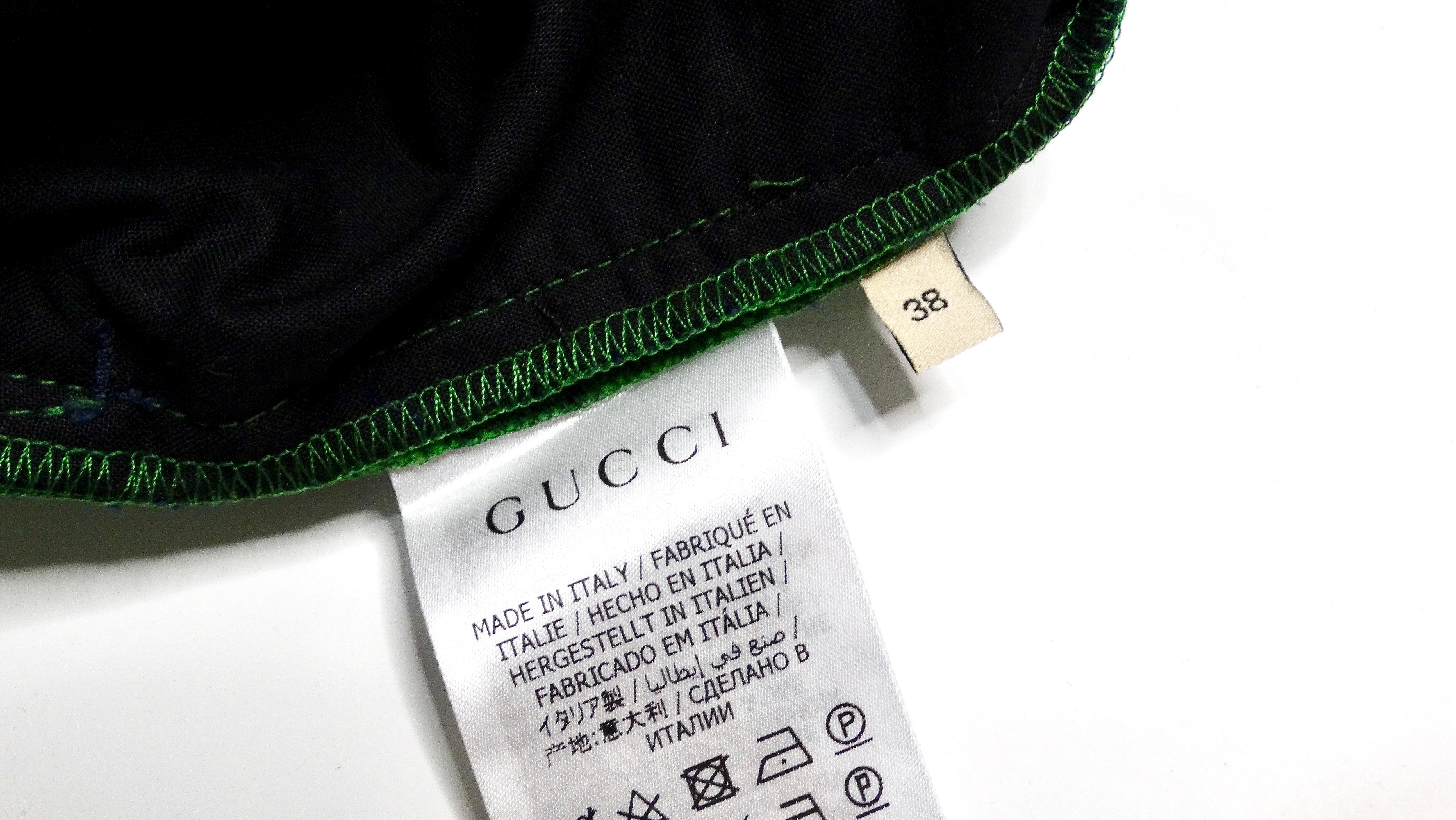 Gucci Green Monogram High-Waisted Pleated Shorts For Sale 3