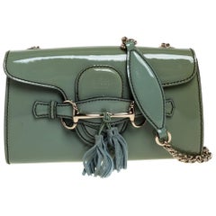 Gucci Green Patent Leather Emily Chain Shoulder Bag