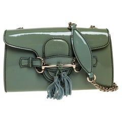 Gucci Green Patent Leather Emily Chain Shoulder Bag