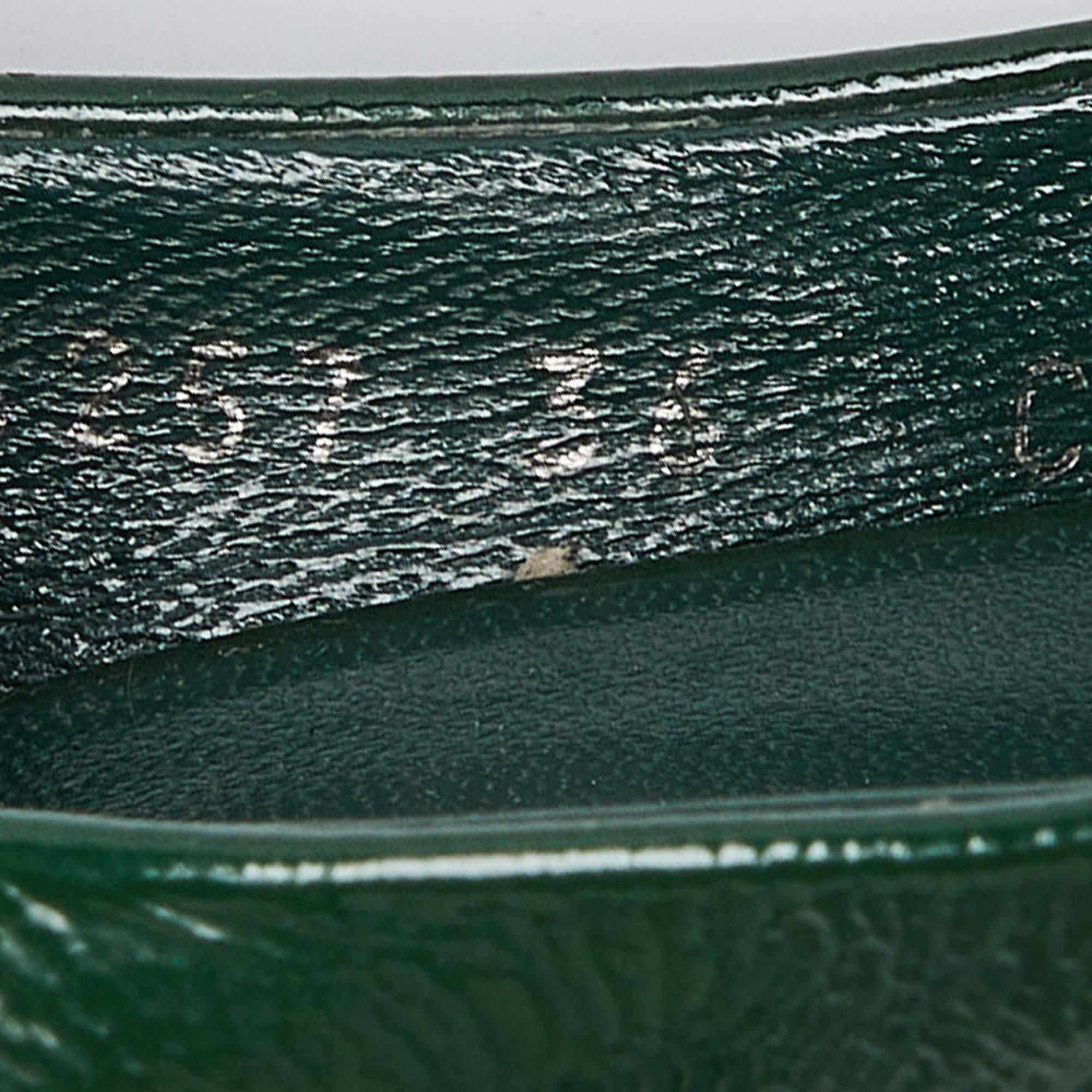 Gucci Green Patent Leather Horsebit Peep Toe Pumps Size 36 en vente 3