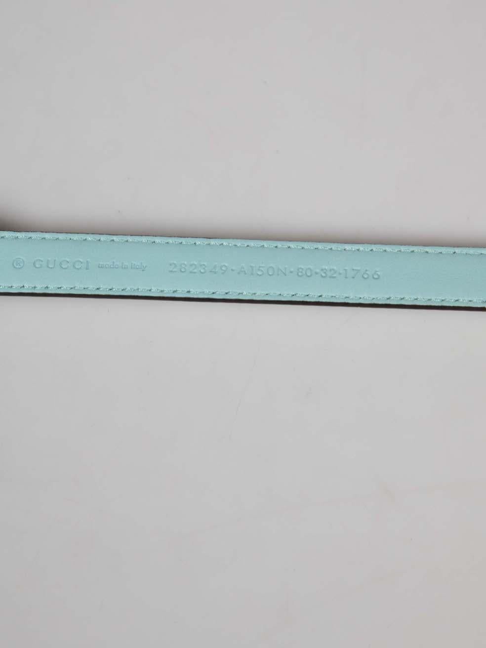 Gucci Green Patent Leather Horsebit Skinny Belt For Sale 1