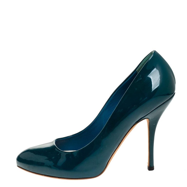 Gucci Green Patent Leather Pumps Size 38 For Sale at 1stDibs