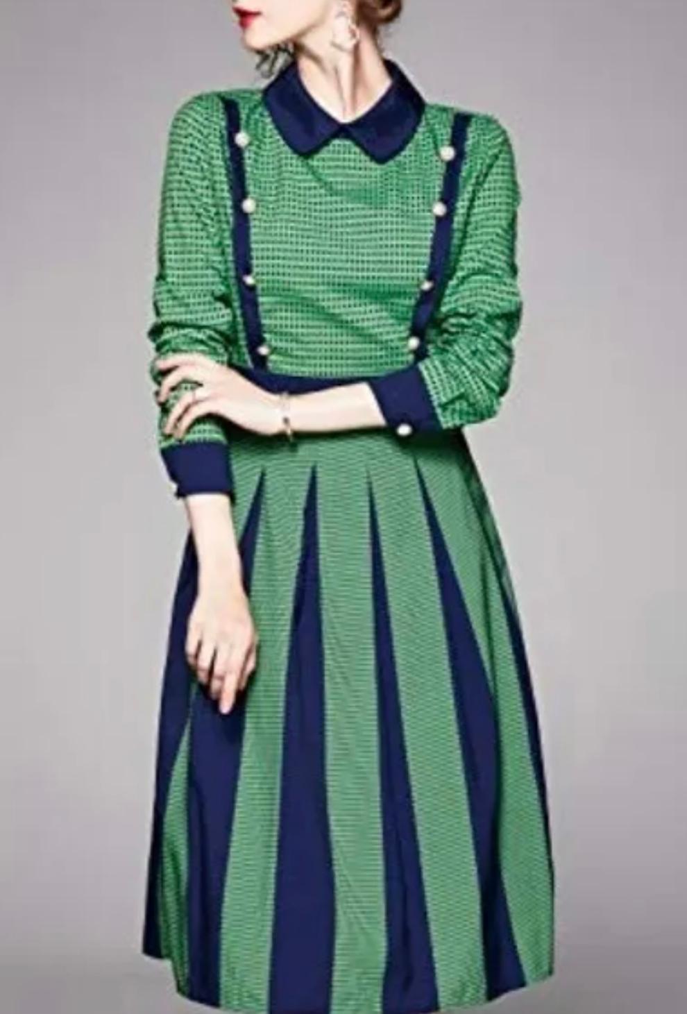 Gucci Green Pleated Dress For Sale 2