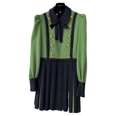 Used Gucci Green Pleated Dress