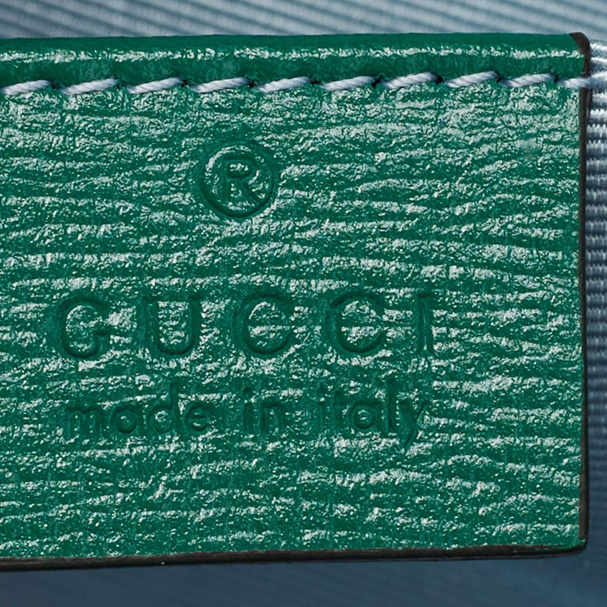 Gucci, sac à bandoulière à mors de cheval en raphia vert 1955 5