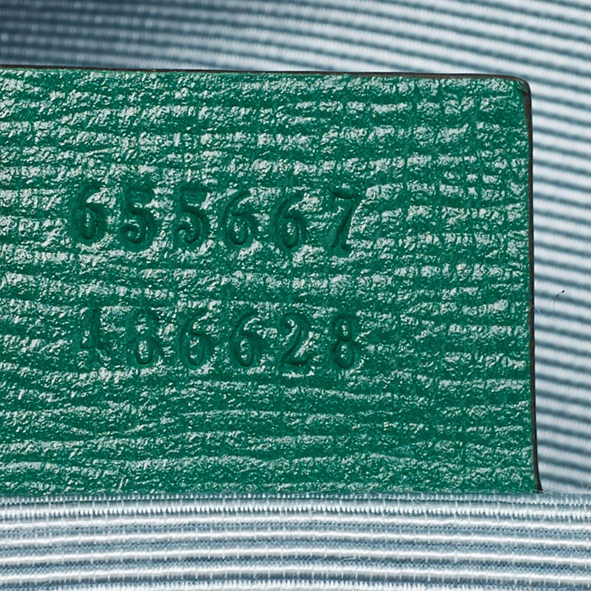  Gucci, sac à bandoulière à mors de cheval en raphia vert 1955 Pour femmes 