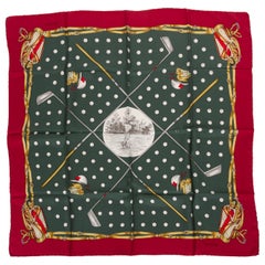 Gucci Green & Red Golf Silk Scarf