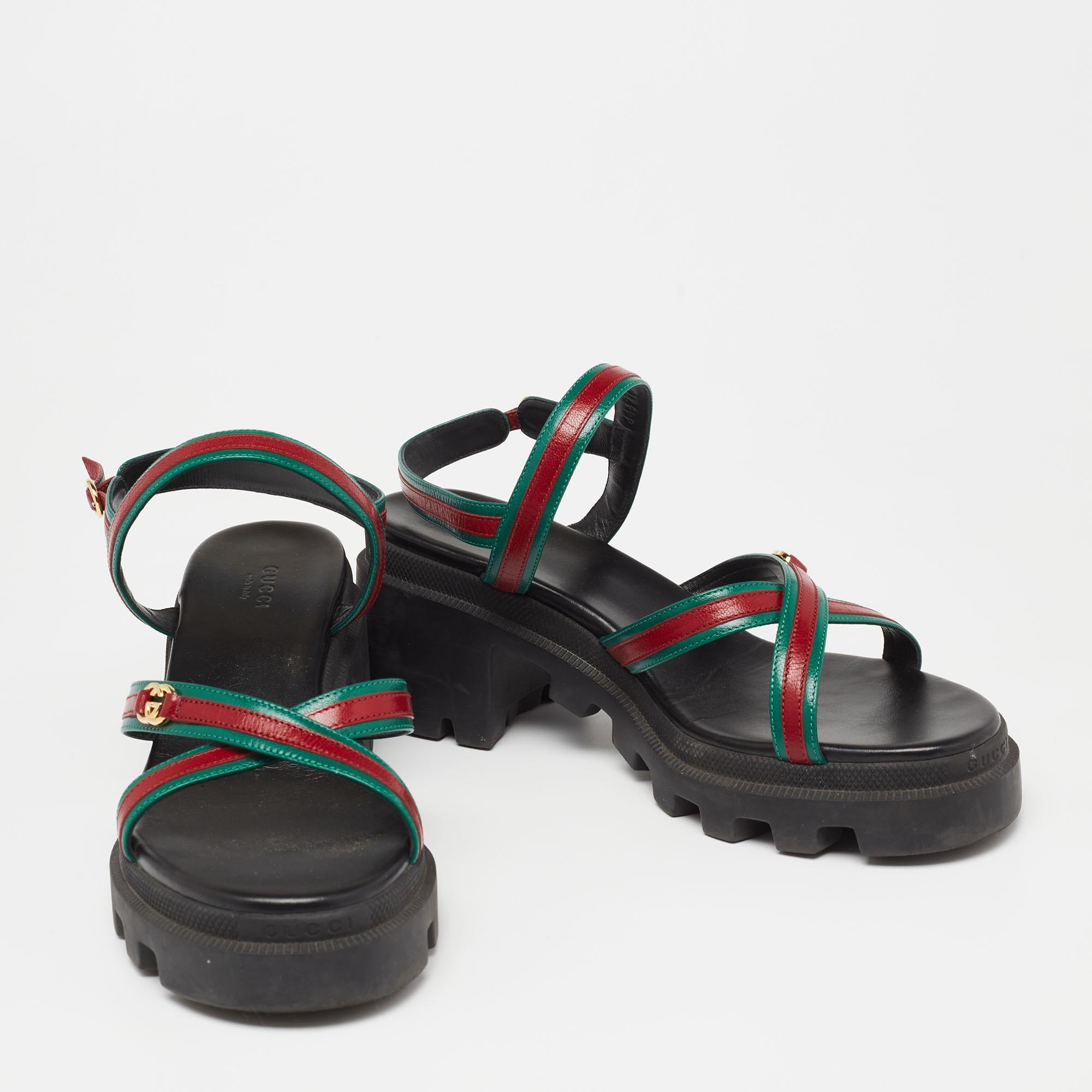 gucci red and green sandals