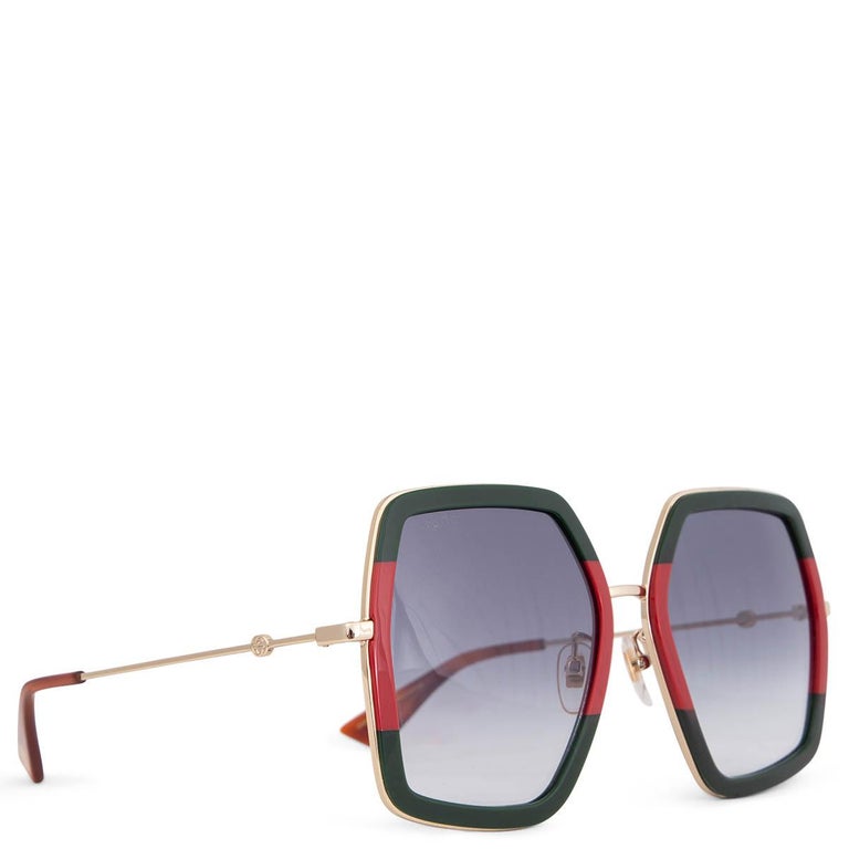 GUCCI green red Oversized Sunglasses GG0106S at 1stDibs  display picture 1