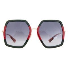 GUCCI green red Oversized Sunglasses GG0106S