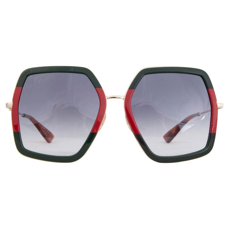 GUCCI green red Oversized Sunglasses GG0106S at 1stDibs | gucci red and green  sunglasses, red and green gucci sunglasses, gucci sunglasses red and green