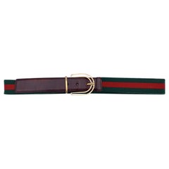 Gucci Green Red Striped Canvas Web Unisex Belt Size 90/36