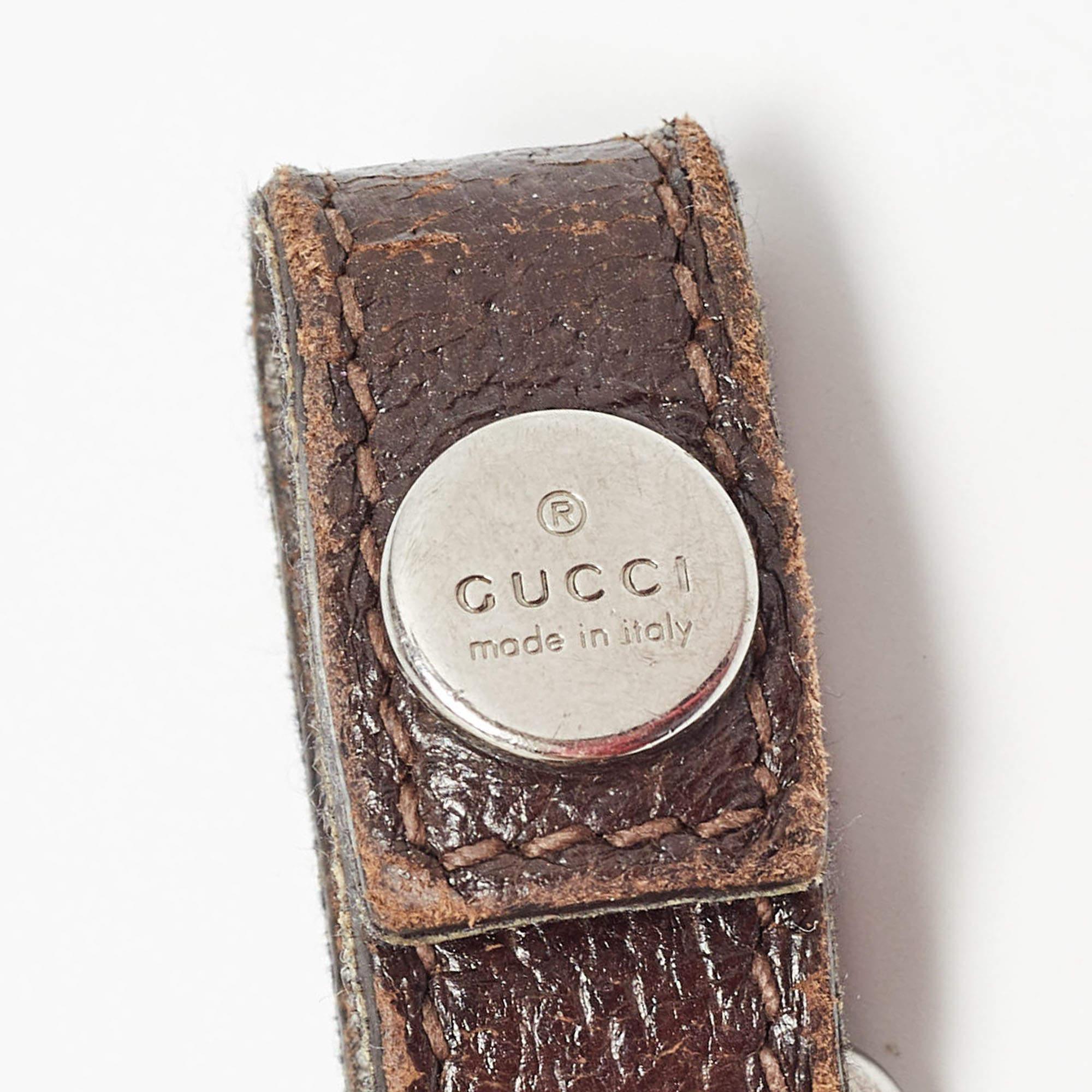 Gucci Green/Red Web Canvas Interlocking G Lanyard Keychain In Fair Condition In Dubai, Al Qouz 2