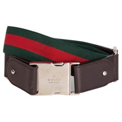 GUCCI green red WEB STRIPE ELASTIC Belt 80