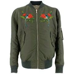 Gucci Green Reversible Blind For Love Embroidered Bomber Jacket M 40