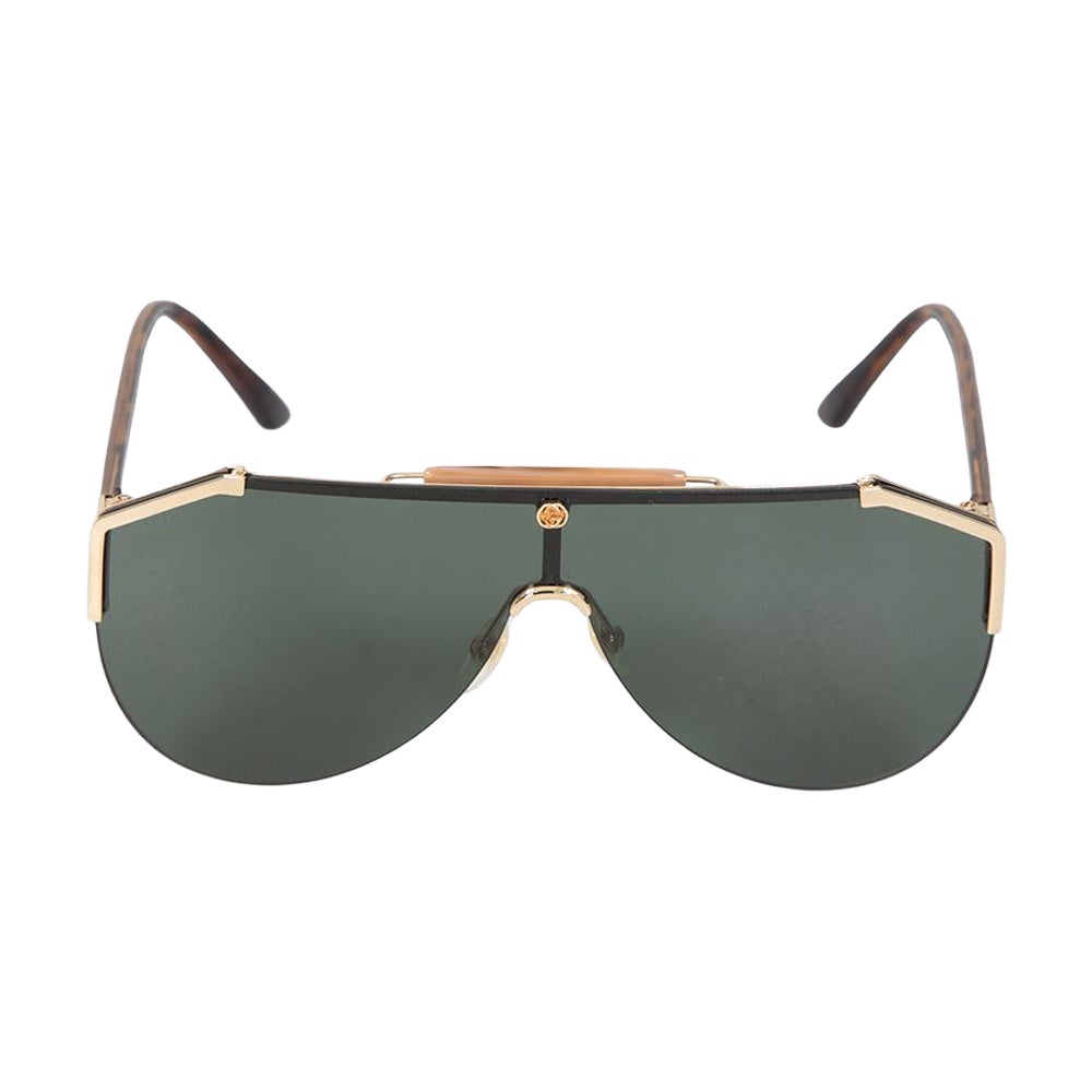 Gucci Green Rimless Aviator Sunglasses For Sale
